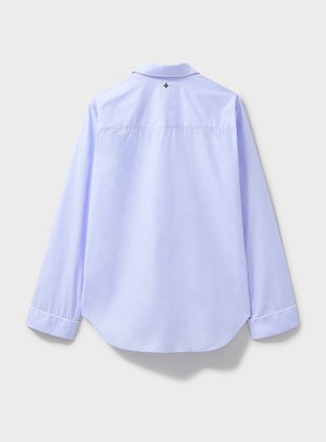 Regenerative Cotton Poplin Sky PJ Shirt from Neem London