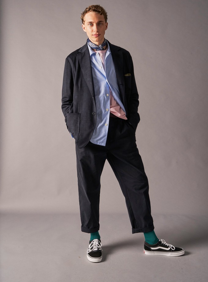 Recycled Italian Sky Slub Shirt Jacket from Neem London