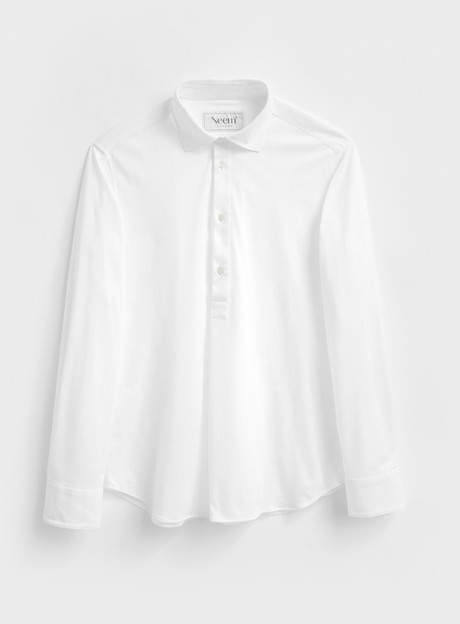 Recycled Italian White Popover Cut Away Shirt from Neem London