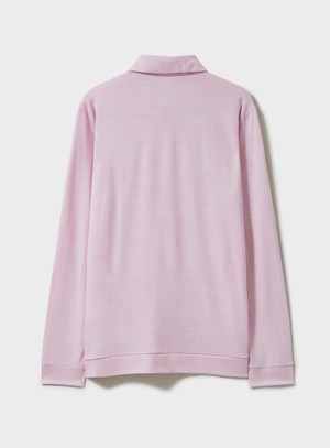ZQ Merino Wool Jersey Long Sleeve Pink Polo from Neem London