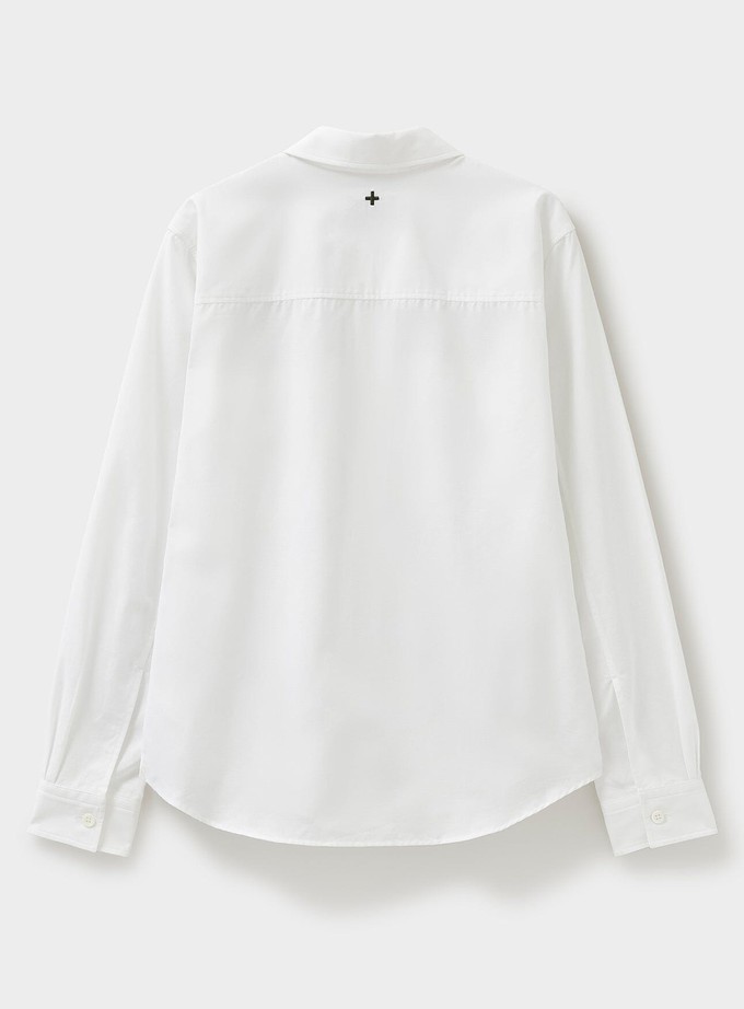 Recycled Italian White Oxford Modern Button-down Popover Shirt from Neem London