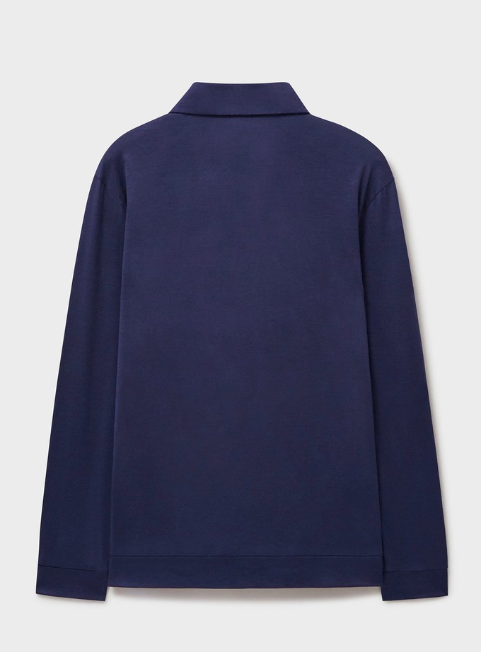 ZQ Merino Steel Blue Super 120s Stretch Polo from Neem London