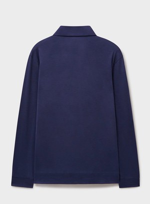 ZQ Merino Steel Blue Super 120s Stretch Polo from Neem London