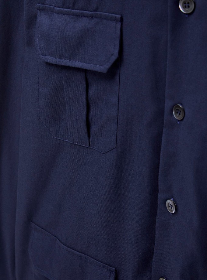 Regenerative Cotton Navy Overshirt from Neem London