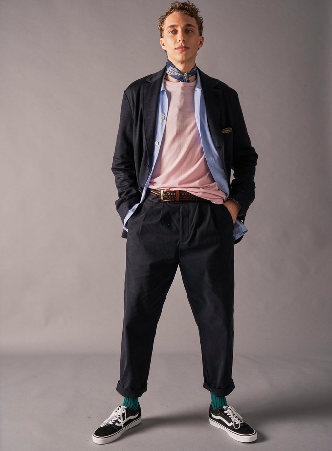 Recycled Italian Sky Slub Shirt Jacket from Neem London