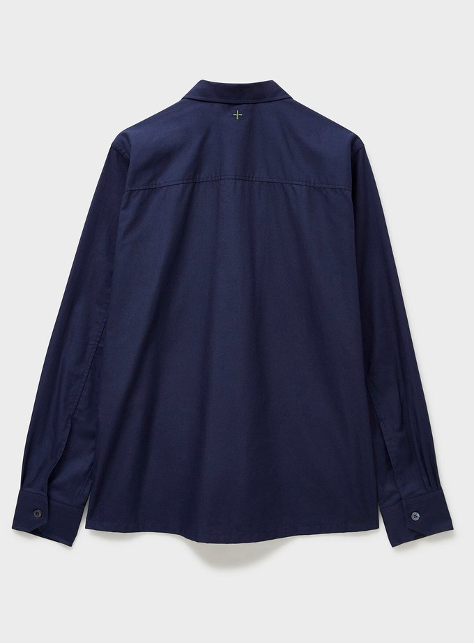 Regenerative Cotton Navy Overshirt from Neem London