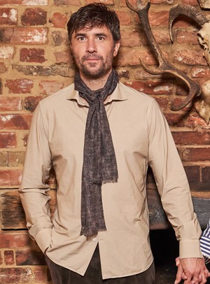 Italian Tencel Biodegradable Chocolate Semi-Plain Scarf from Neem London
