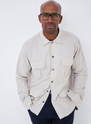 Recycled Oatmeal Flannel Over-Shirt from Neem London