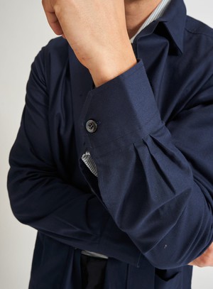 Regenerative Cotton Navy Shirt Jacket from Neem London