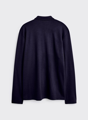 ZQ Merino Super 120s Neem Navy Jersey Cardigan from Neem London