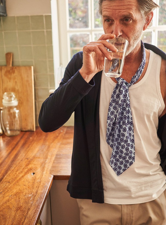 Geometric Blue Modern Cravat from Neem London