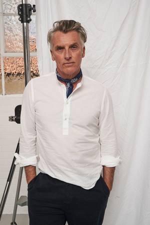 Recycled White Popover Nehru Collar Shirt from Neem London