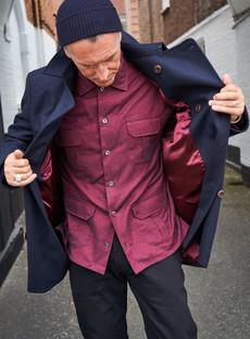 Recycled Italian Flannel Deep Red Over-Shirt via Neem London