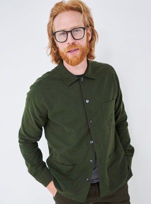 Recycled Italian Green Flannel Shirt Jacket from Neem London