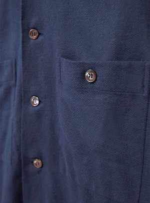 Recycled Italian Navy Flannel Double Pocket Shirt from Neem London