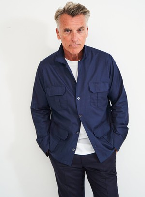 Regenerative Cotton Navy Overshirt from Neem London
