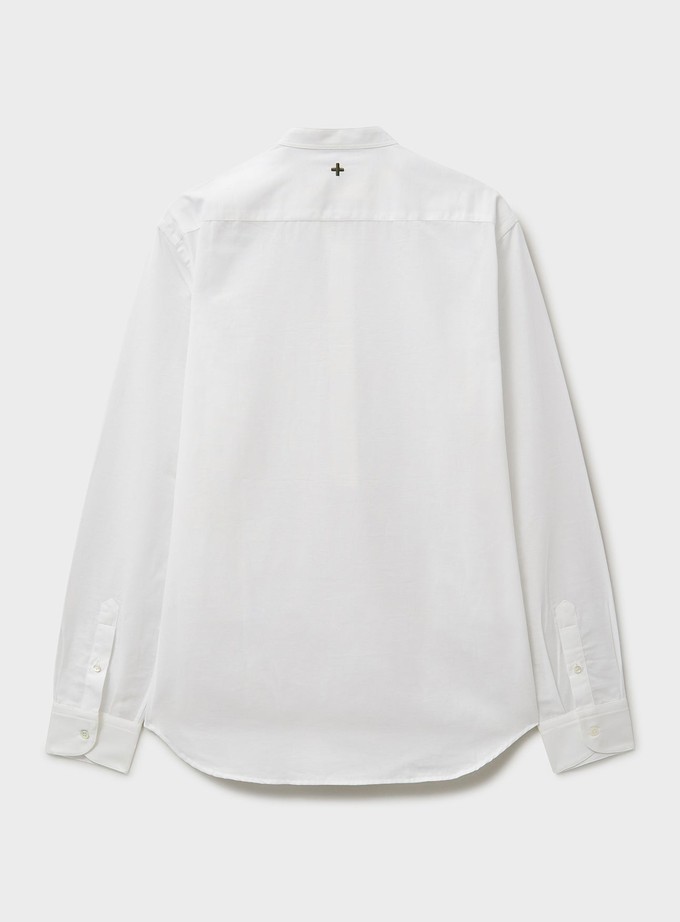 Recycled White Popover Nehru Collar Shirt from Neem London