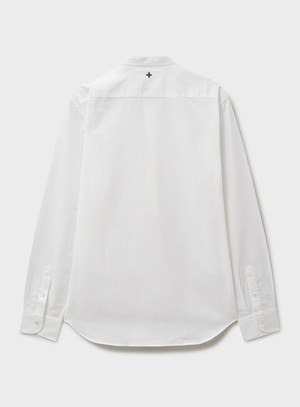 Recycled White Popover Nehru Collar Shirt from Neem London