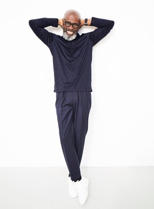 ZQ Merino 120s Super Fine Navy Stripe Long Sleeve Polo from Neem London