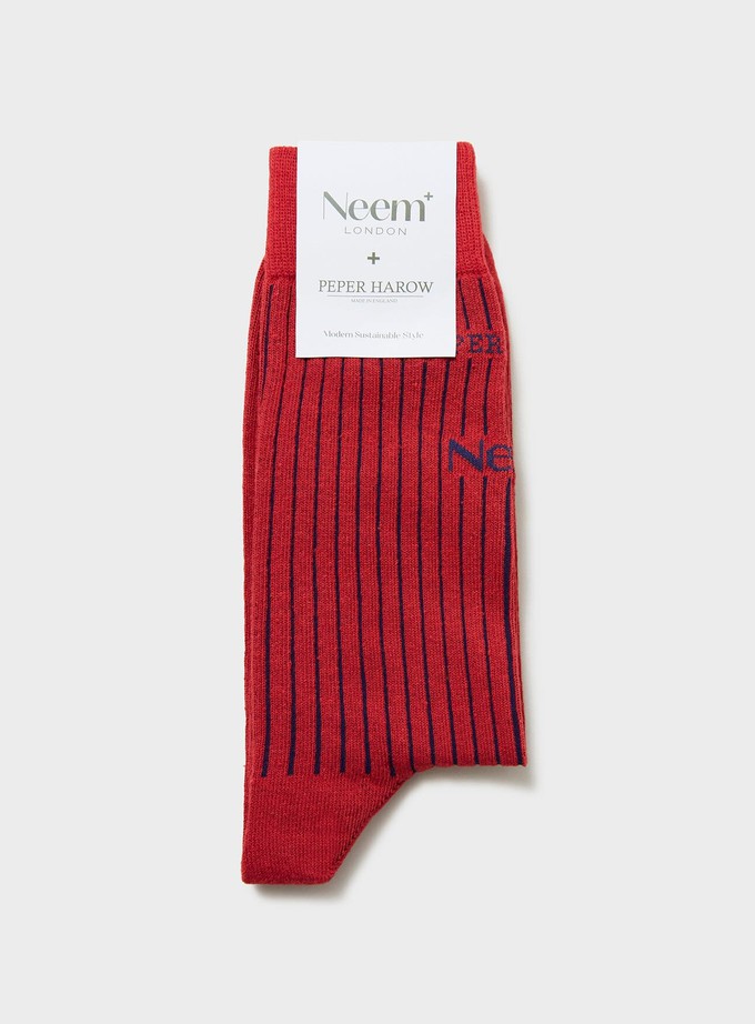 Recycled Men's Socks - Red from Neem London