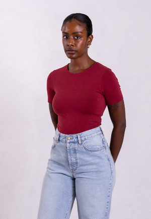Organic Cotton Crew T-Shirt, Ruby Wine from Not Basics