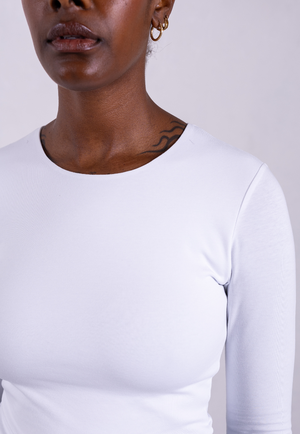 Organic Cotton Crew Long Sleeve T-Shirt, White from Not Basics