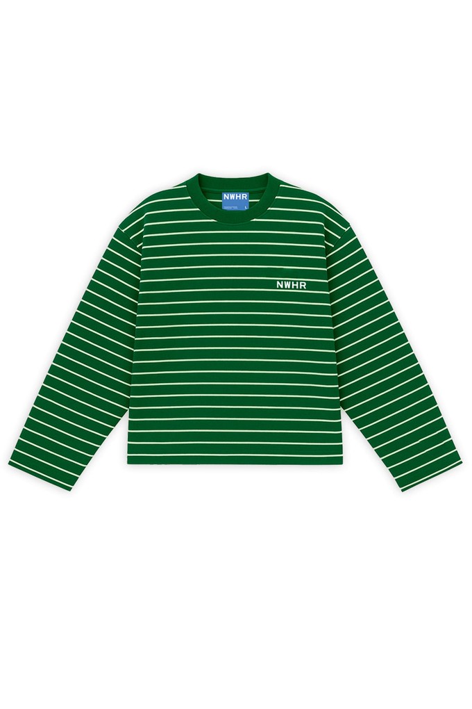Camiseta larga rayas verde from NWHR