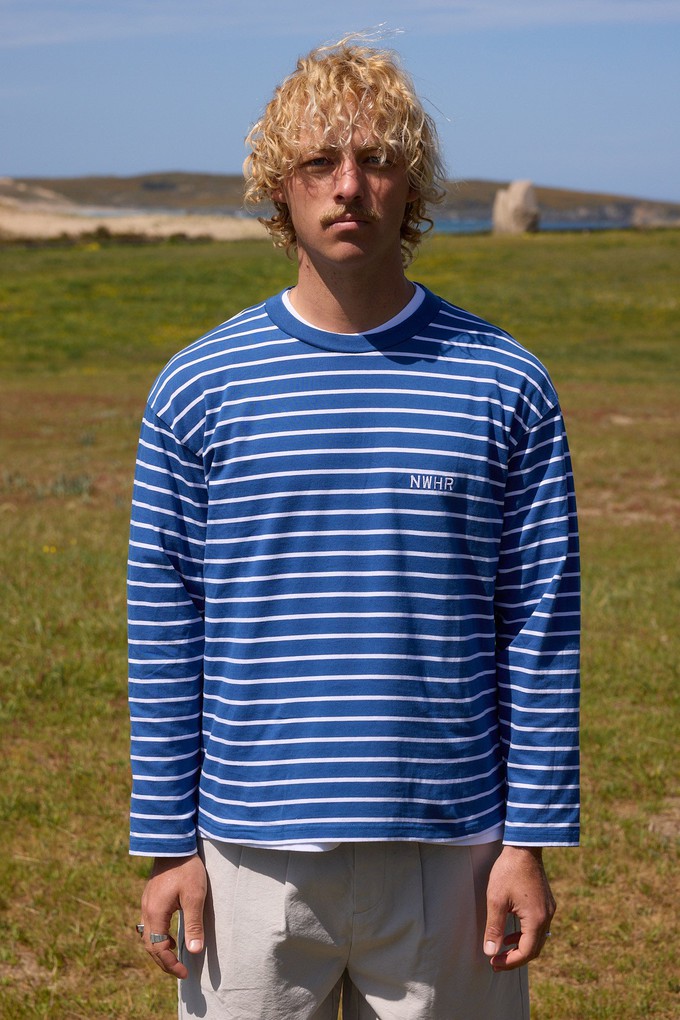 Camiseta larga rayas azul from NWHR