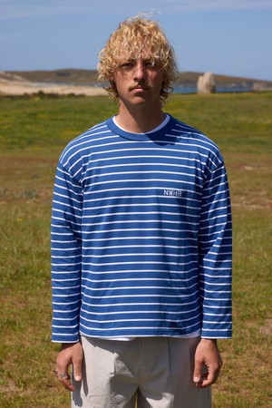 Camiseta larga rayas azul from NWHR