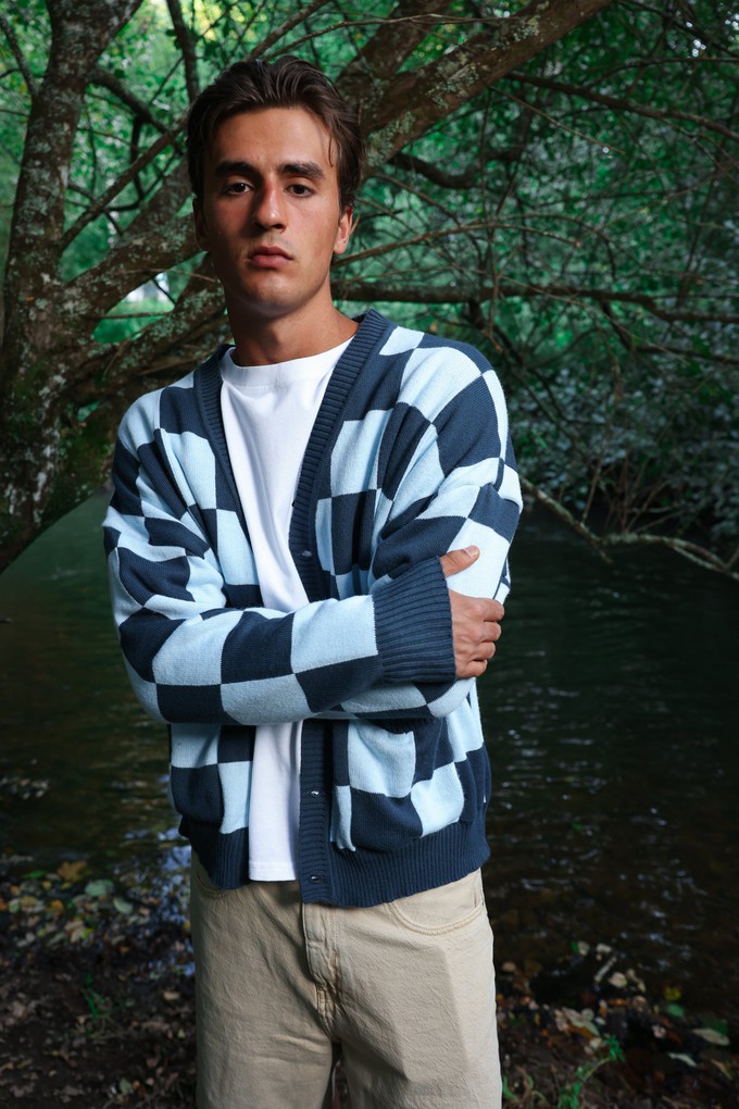 Checkered Blue Cardigan from NWHR