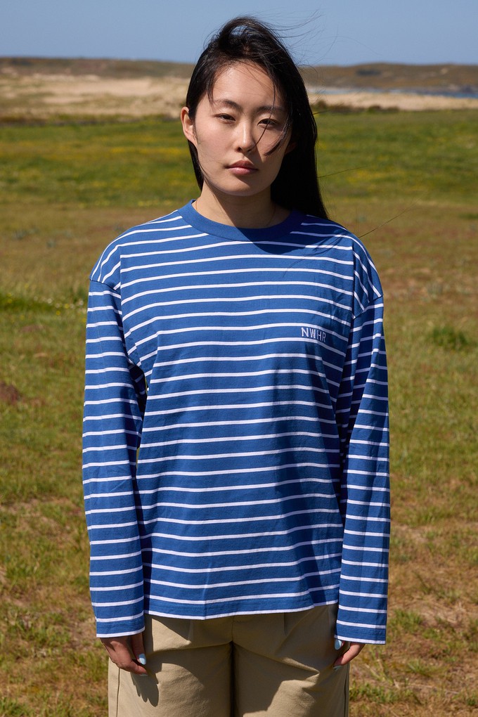 Camiseta larga rayas azul from NWHR