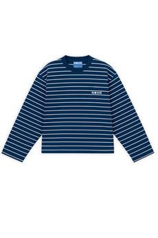Camiseta larga rayas azul via NWHR