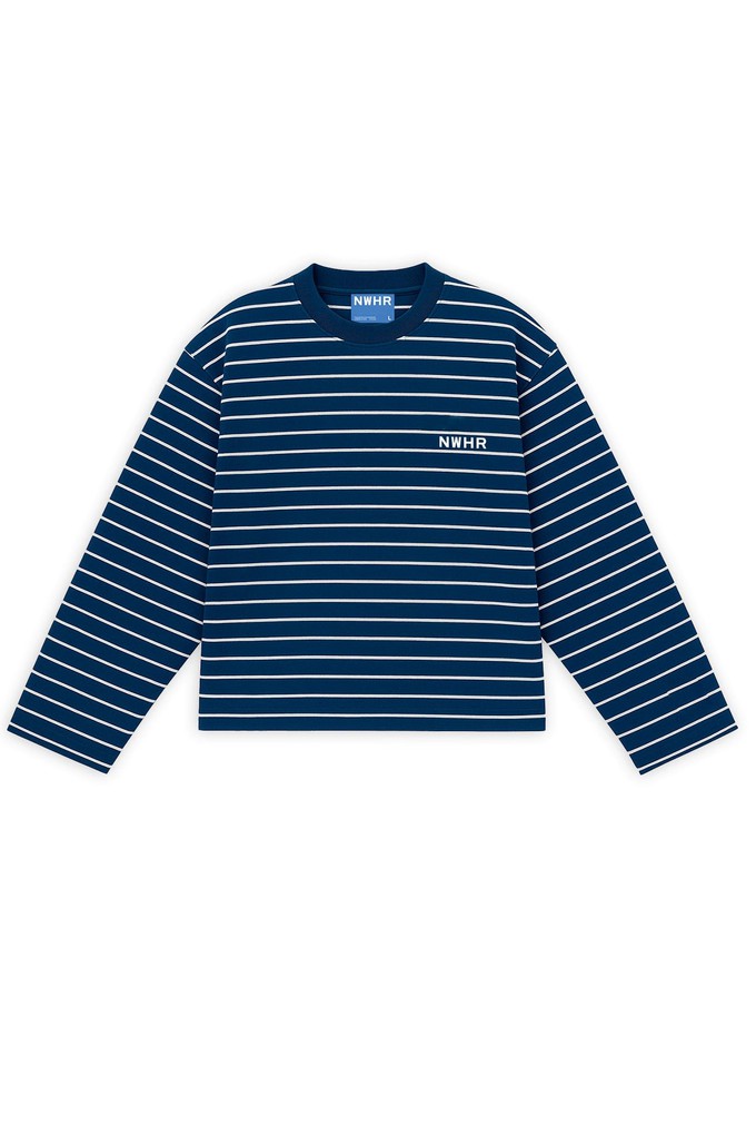 Camiseta larga rayas azul from NWHR