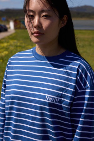 Camiseta larga rayas azul from NWHR
