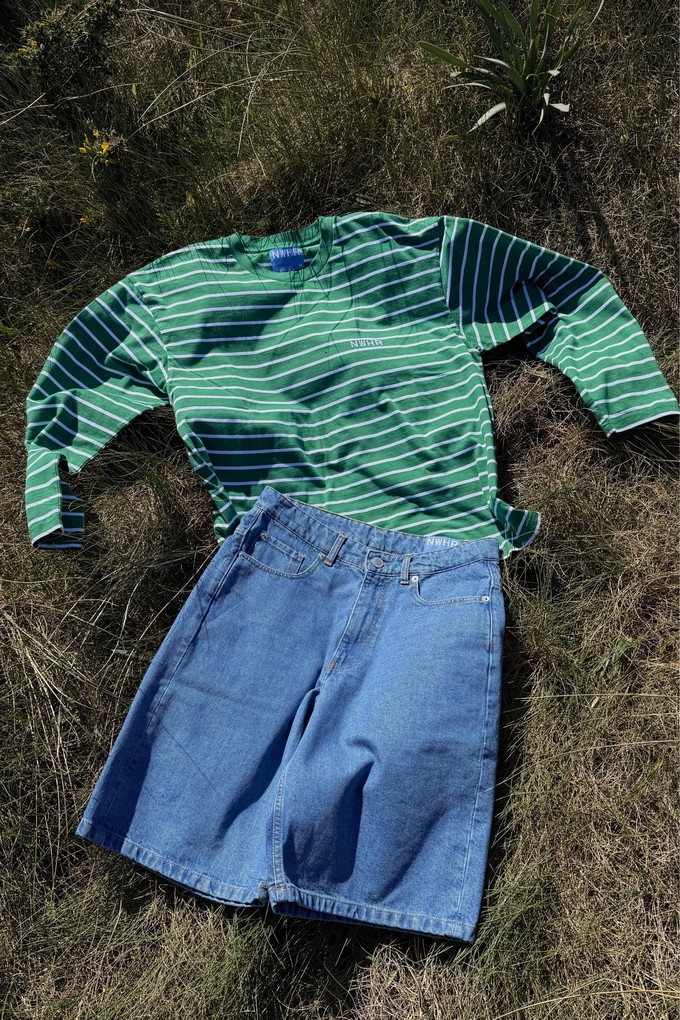 Camiseta larga rayas verde from NWHR