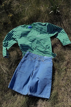 Camiseta larga rayas verde from NWHR
