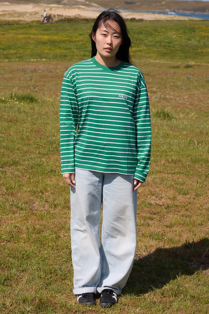 Camiseta larga rayas verde from NWHR