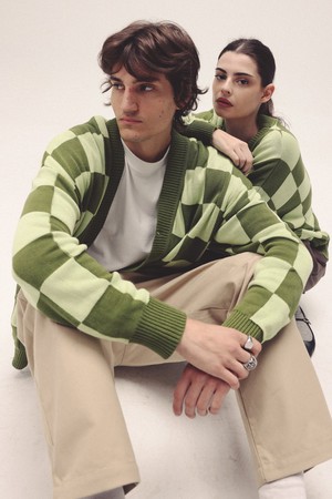 Checkered Green Cardigan from NWHR