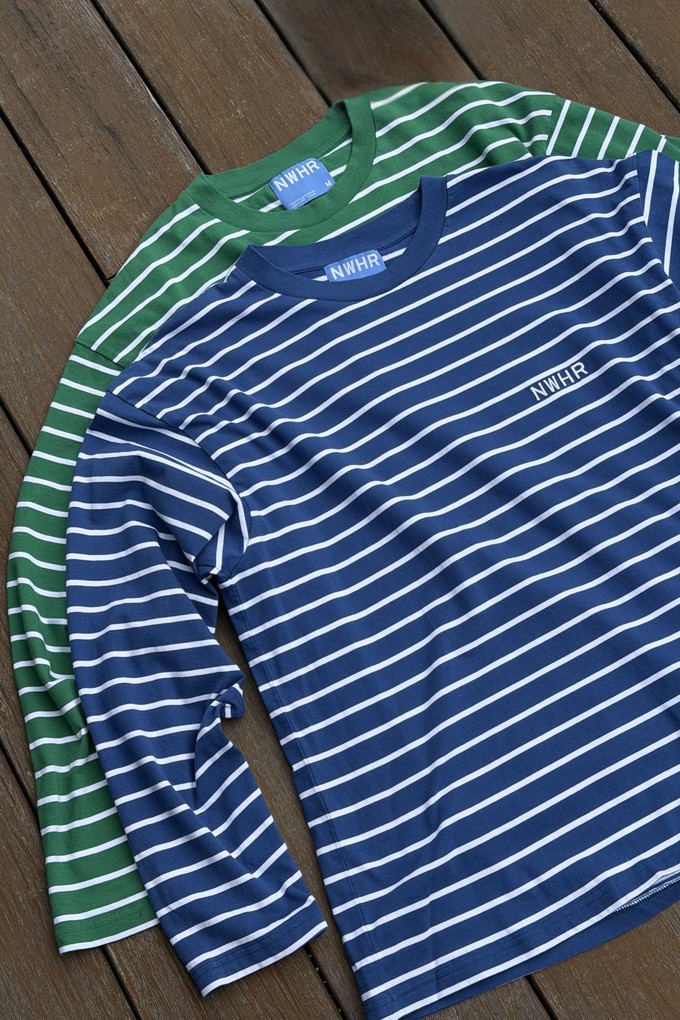 Camiseta larga rayas azul from NWHR
