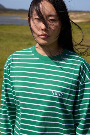 Camiseta larga rayas verde from NWHR