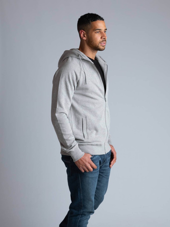 Melange Grey Organic Cotton Zipped Hoodie from Of The Oceans