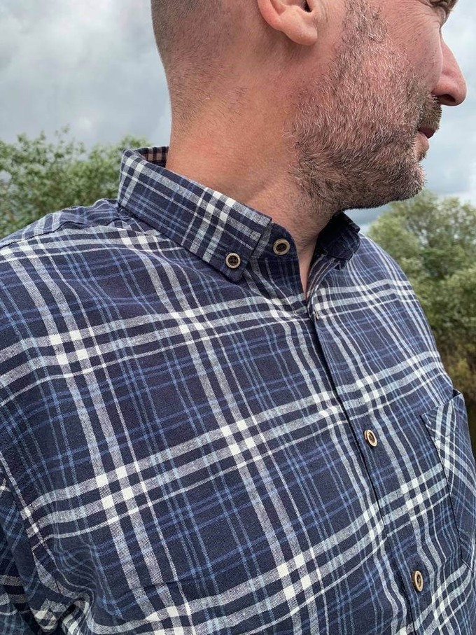 Hemp Navy Check Shirt from Of The Oceans