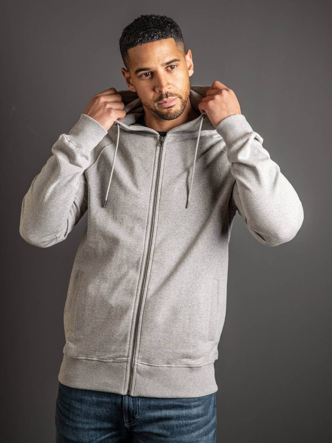Melange Grey Organic Cotton Zipped Hoodie from Of The Oceans