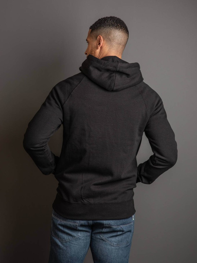 Black Organic Cotton Zipped Hoodie from Of The Oceans