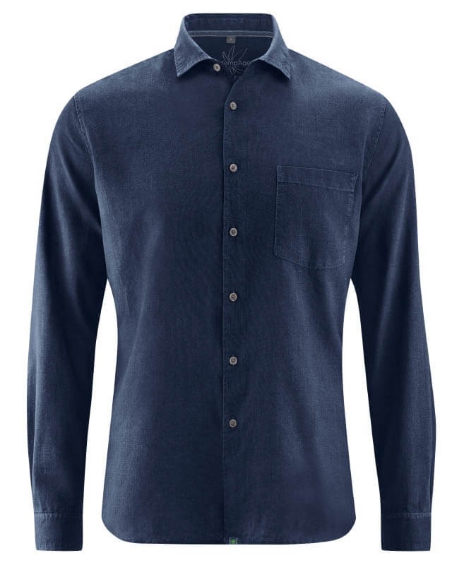 The Classic Cut Shirt in Hemp (Navy Blue) from Of The Oceans