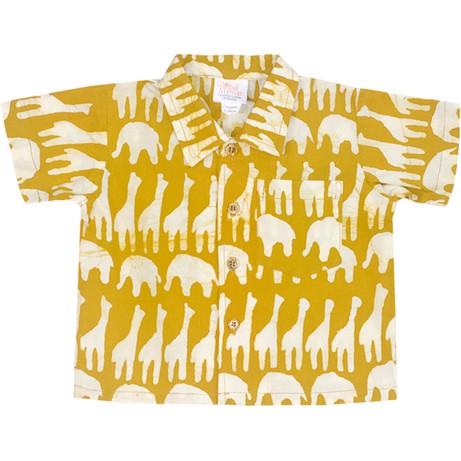 GLOBAL MAMAS Overhemd van Afrikaanse batik met giraffen from Olifant en Muis