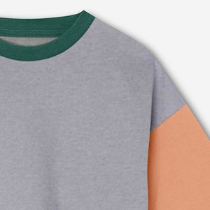 Boxy Sweater Colorblocking I Grey Melange from Orbasics