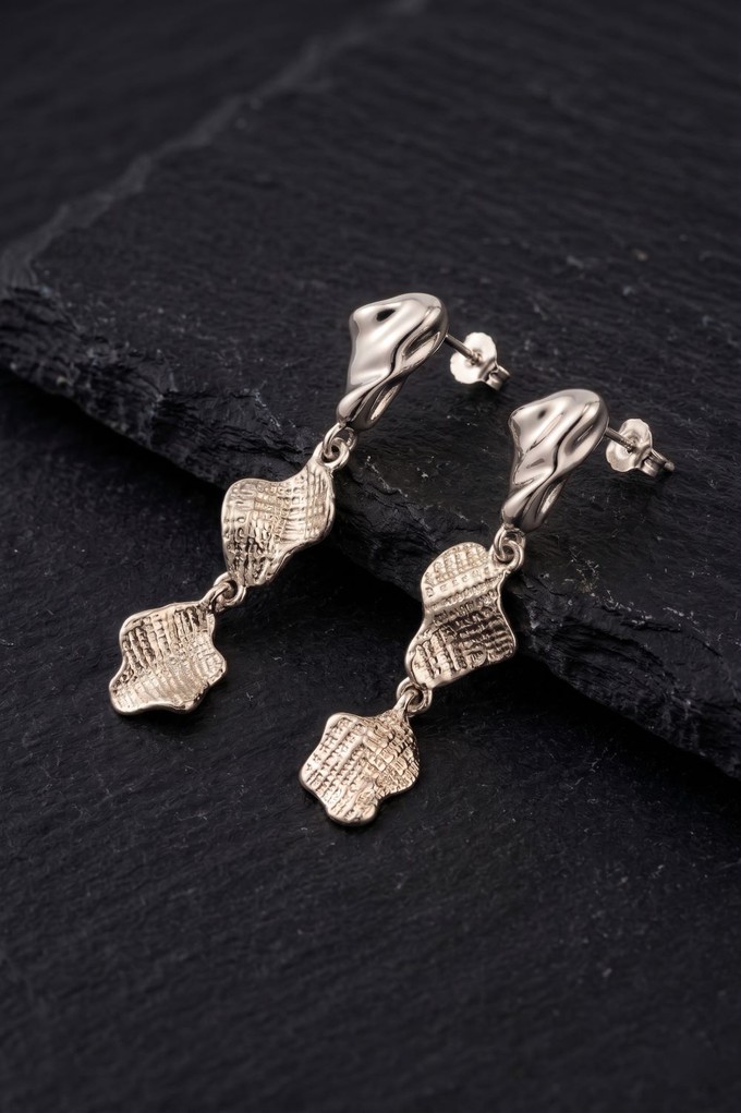 Sculpted Gilded Drop Earrings from organsk