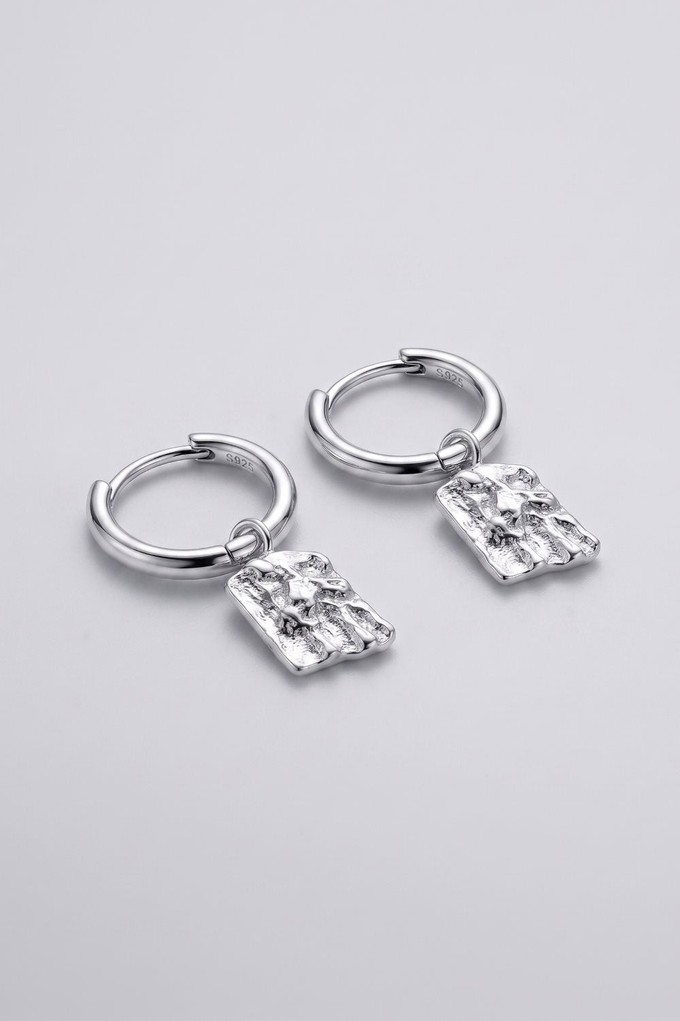 Textured Drop Hoop Earrings from organsk