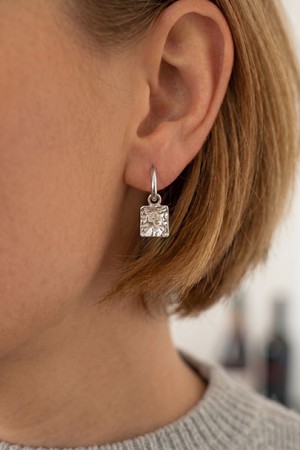 Textured Drop Hoop Earrings from organsk